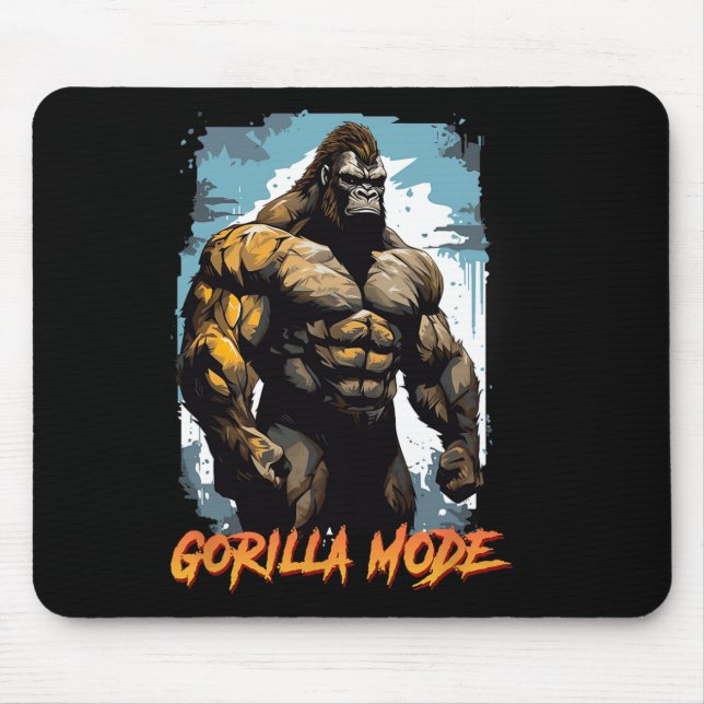 Gorilla Workout T-Shirts Gorilla-Modus-Gym und Bod Mousepad (Vorne)