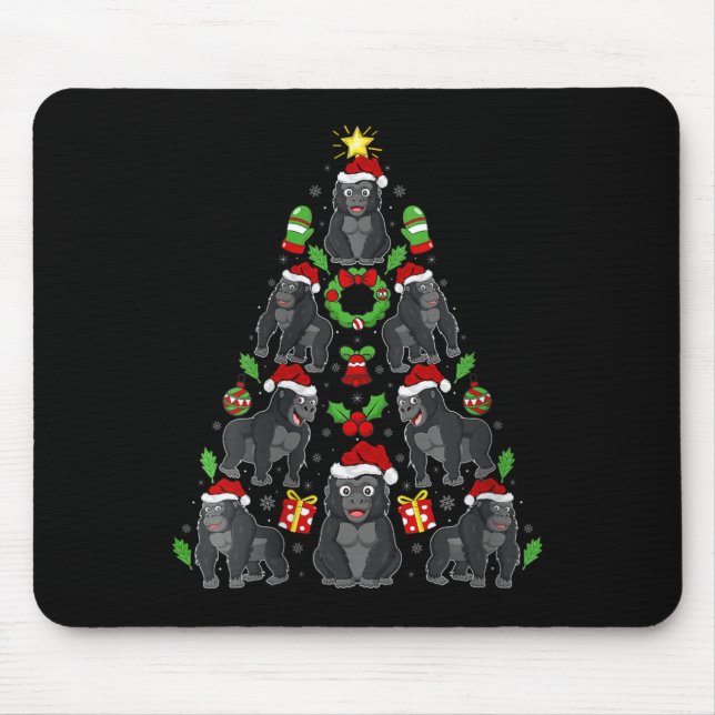 Gorilla Xmas Weihnachtsmannmütze Gorilla C Mousepad (Vorne)