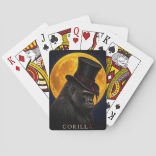 Gorilla-Zylinderhut-Gotischer Surrealismus Spielkarten