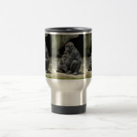 Gorillababy u. -mamma, die Reise-Tasse umarmen