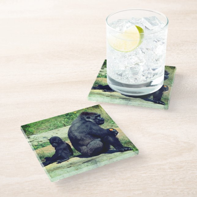 Gorillas Glasuntersetzer (Schrägansicht)