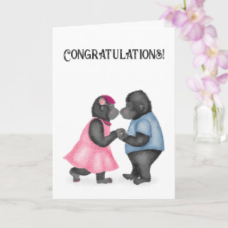 Gorillas in Liebe Verlobung oder Hochzeitskarte Karte