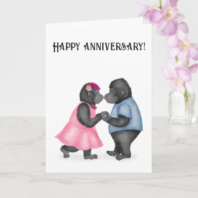 Gorillas Jubiläumskarte der Liebe Karte (Orchidee)
