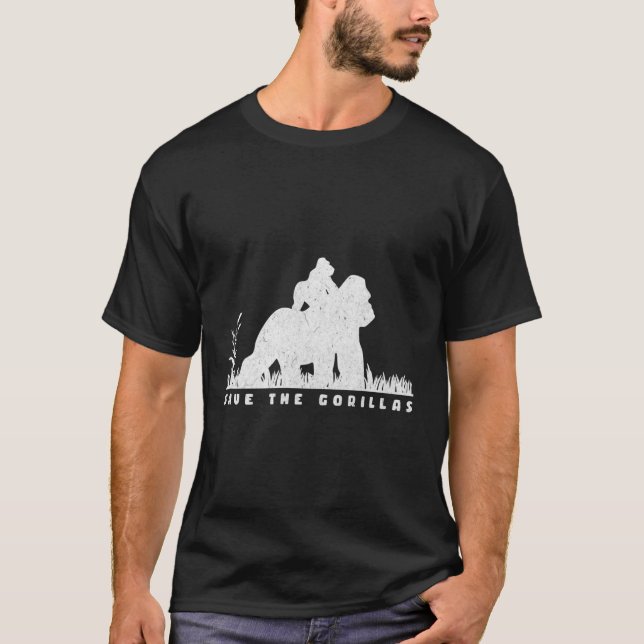 Gorillas Mama Baby Gorilla gerettet T-Shirt (Vorderseite)