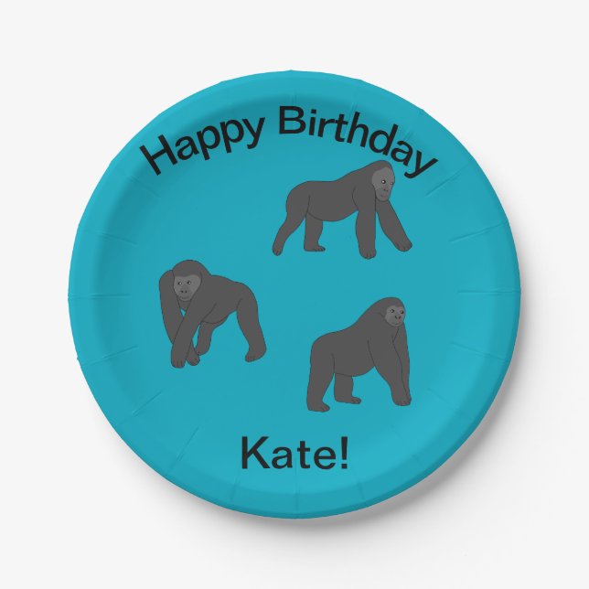 Gorillas Pappteller (Vorderseite)