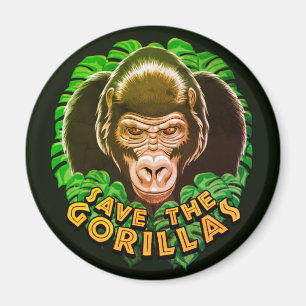 Gorillas rett - Zitat zur Erhaltung der Umwelt Magnet