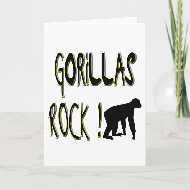 Gorillas Rock! Grußkarte Karte (Vorderseite)