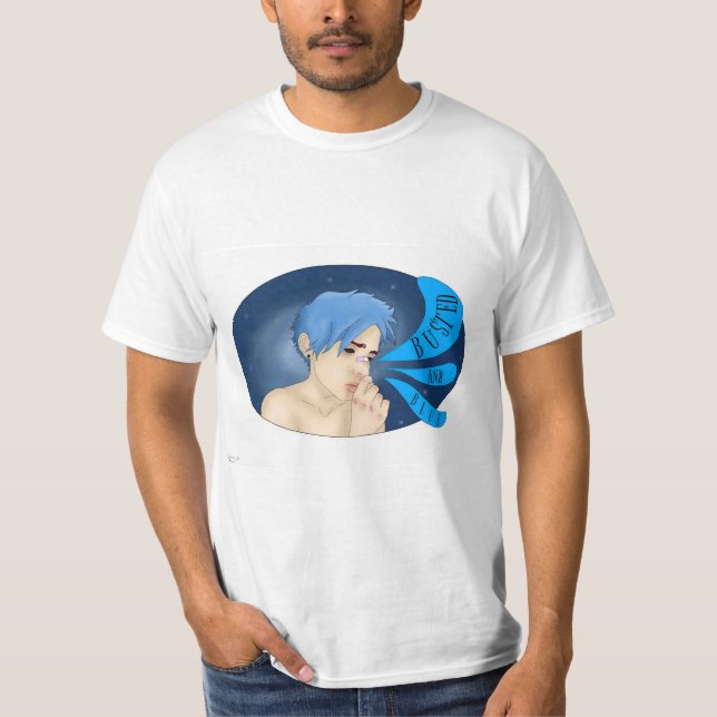Gorillaz 2-D, gekocht und blau T-Shirt (Vorderseite)
