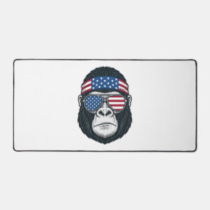 Gorille Patriotique Gravure Vintage Vecteur_1