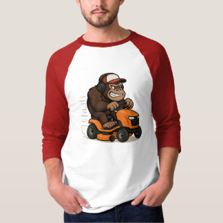 Gorille sur un T-shirt de tondeuse de pelouse