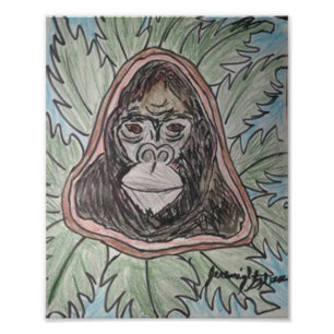 Gorillla Farbbleistift Fotodruck