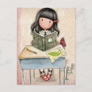 Gorjuss Girl Study Time Postcard Postkarte