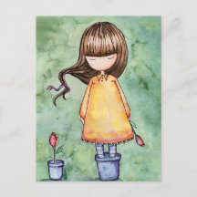 Gorjuss Mädchen in Blüte Postkarte