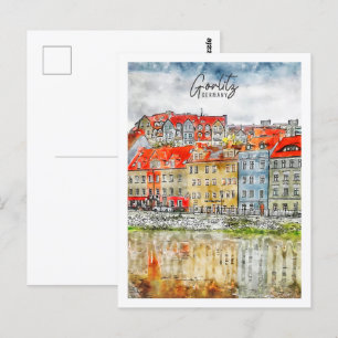 Gorlitz Deutschland Travel Place Watercolor Postkarte