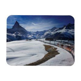 Gornergrat Eisenbahn und Matterhorn in Zermatt Magnet