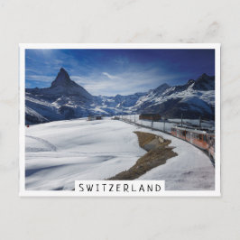 Gornergrat Eisenbahn und Matterhorn in Zermatt Postkarte