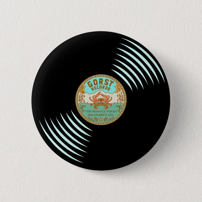 Gorst Records Retro Style Knopf Button (Vorderseite)