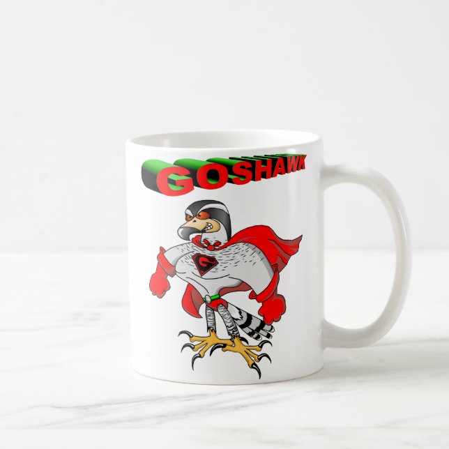 Goshawk Cartoon Kaffeetasse (Rechts)