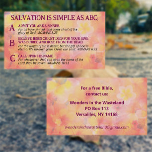Gospel ABC Salvation Christlich Evangelism KJV Visitenkarte