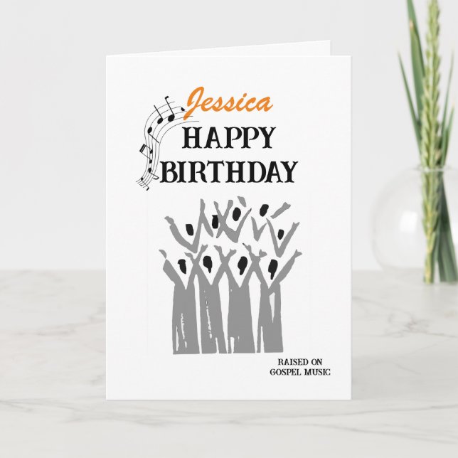 Gospel Music Happy Birthday personalisiert Card Karte (Vorderseite)