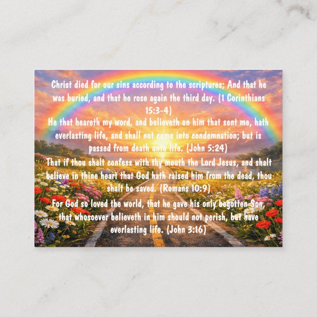 Gospel Tract Two Roads Card Visitenkarte (Rückseite)