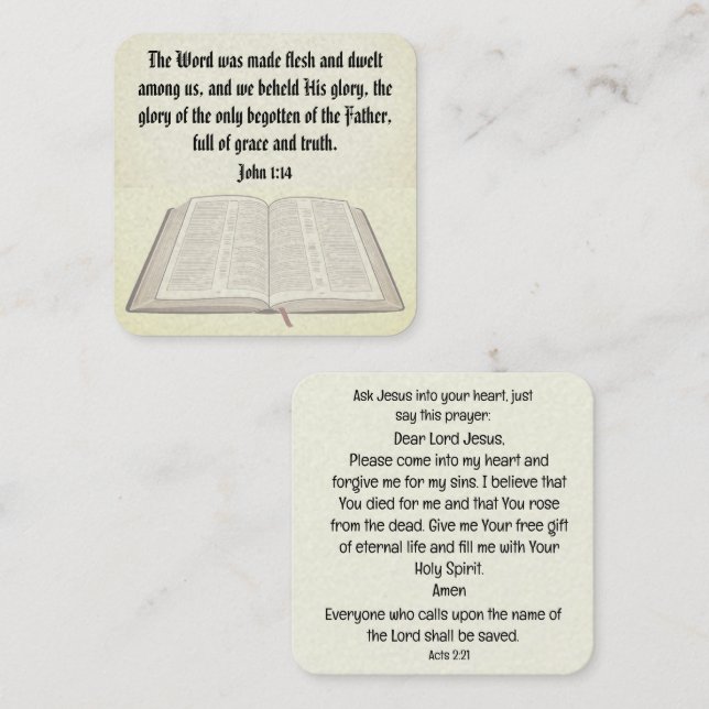 Gospel-Traktkarte Quadratische Visitenkarte (Vorne/Hinten)