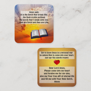 Gospel-Traktkarte Quadratische Visitenkarte