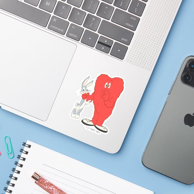 Gossamer Holding BUGS BUNNY™ Aufkleber (Laptop mit iPhone)