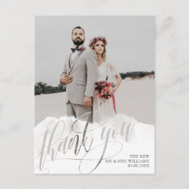 Gossamer Overlay Wedding Foto Vielen Dank Postkarte