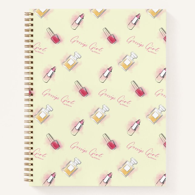 Gossil Girl Lipstick & Parfüm Muster Notizbuch (Vorderseite)
