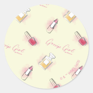 Gossil Girl Lipstick & Parfüm Muster Runder Aufkleber