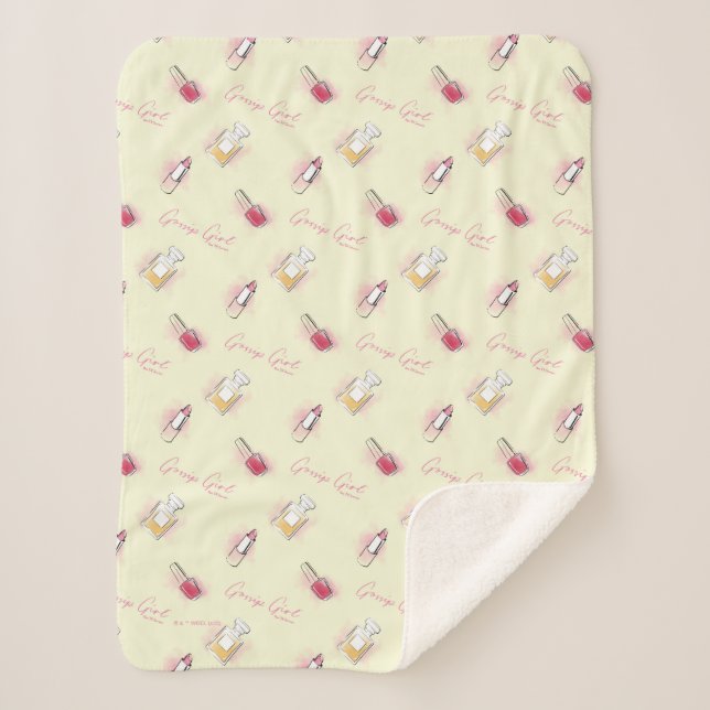 Gossil Girl Lipstick & Parfüm Muster Sherpadecke (Vorderseite)