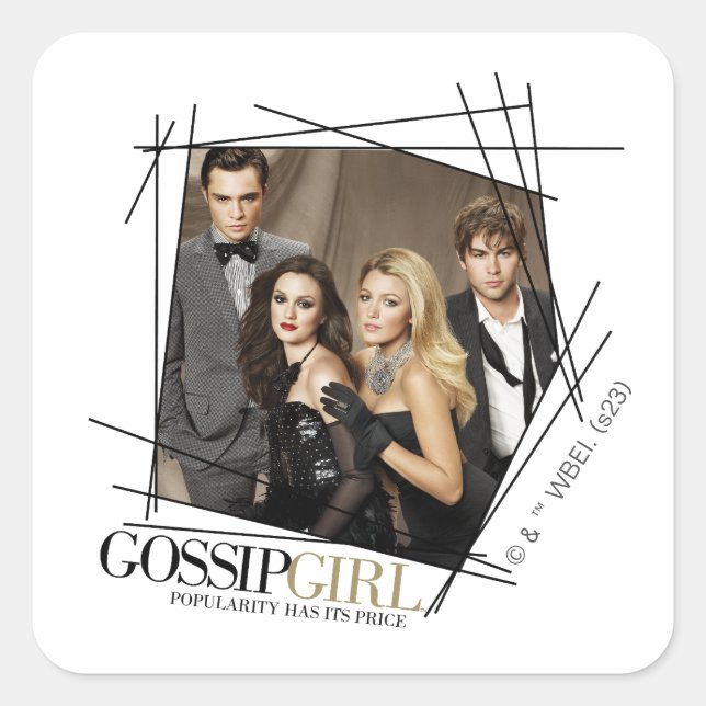 Gossip Girl Glamour Group Graphic Quadratischer Aufkleber (Vorderseite)