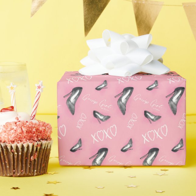 Gossip Girl High Heels Muster Geschenkpapier (Geburtstagsparty)