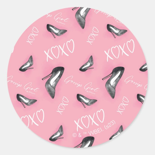 Gossip Girl High Heels Muster Runder Aufkleber (Vorderseite)