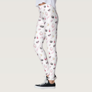 Gossip Girl Makeup Muster Leggings
