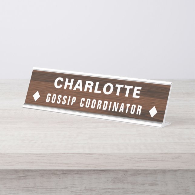 Gossip-Koordinator Funny Novelty Personalisiert Schreibtischnamensplakette (Vorderseite )