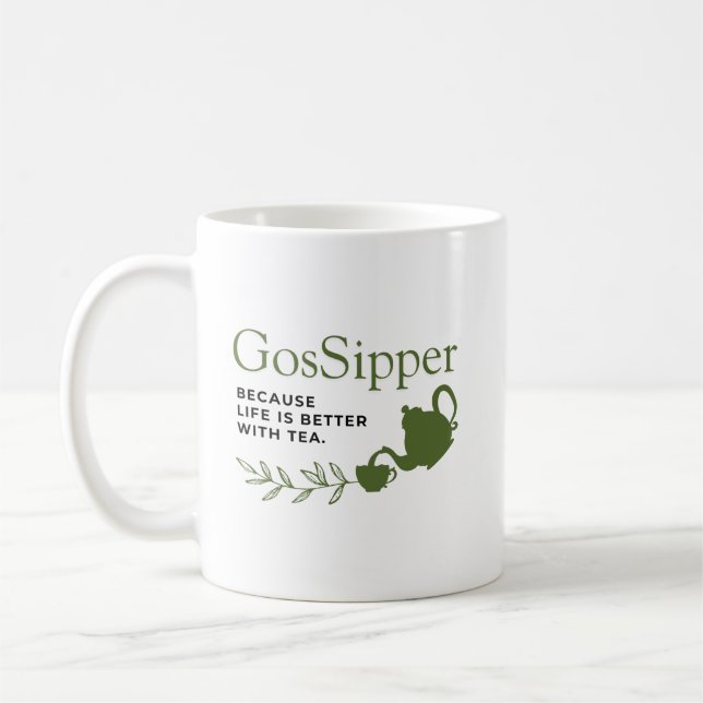GosSipper Mug – Funny Tea Lover Mug Kaffeetasse (Links)