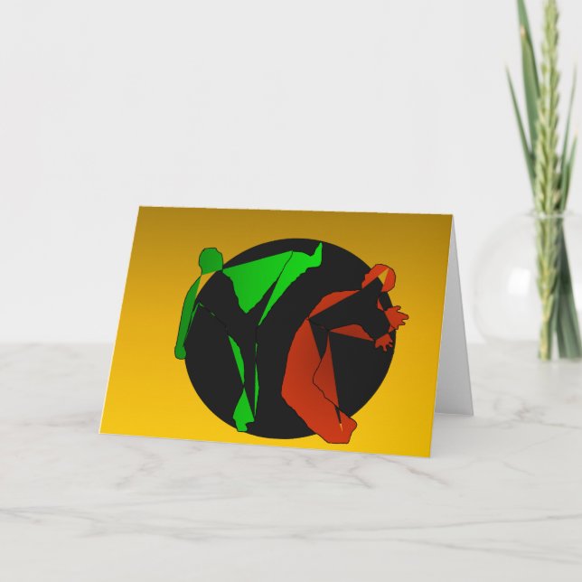 got capoeira-Kampfkunstspiel Geburtstagskarte Karte (Vorderseite)