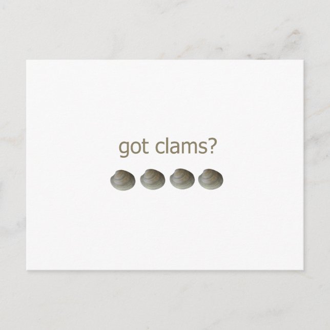 got Clams? Logo Postkarte (Vorderseite)