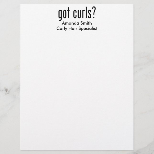 Got Curls? Briefbogen (Vorderseite)