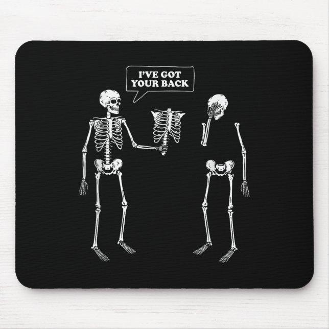 Got deinen Rücken _ Funny Skeleton Puff Mousepad (Vorne)