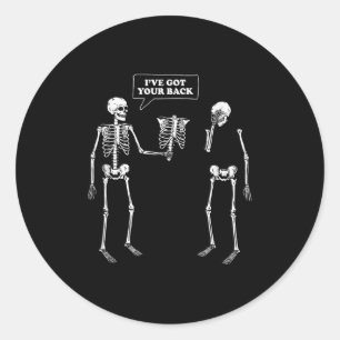 Got deinen Rücken _ Funny Skeleton Puff Runder Aufkleber