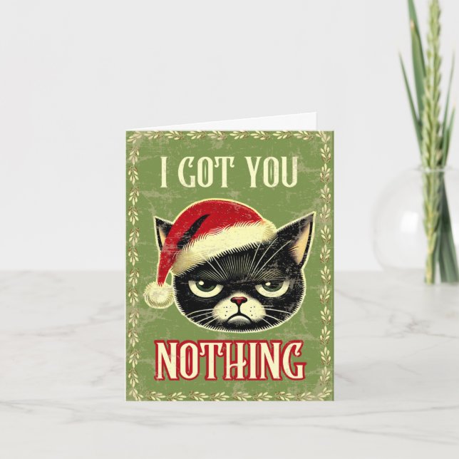 Got dir nichts Angry Funny Black Cat Weihnachten (Vorderseite)
