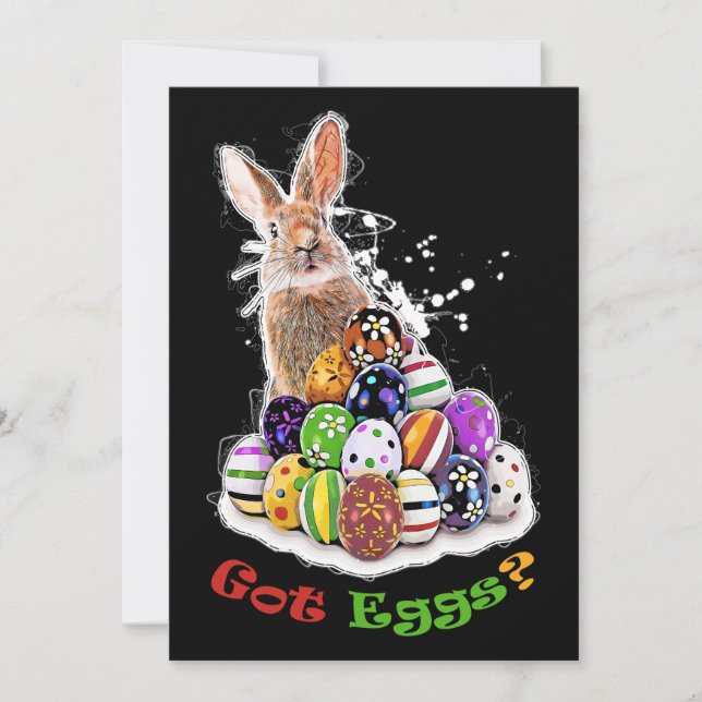Got Eier? Funny Oaster Bunny Eggs Dankeskarte (Vorderseite)
