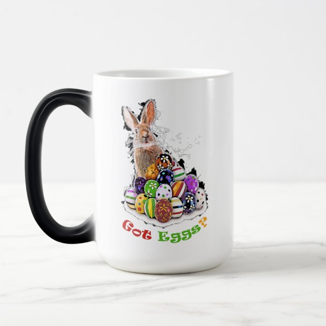 Got Eier? Funny Oaster Bunny Eggs Verwandlungstasse (Links)
