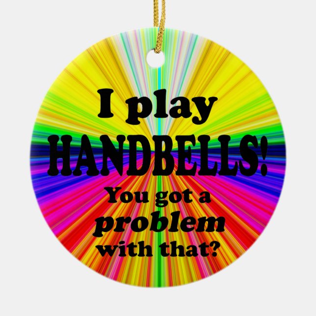 Got ein Problem damit, Handglocken Keramik Ornament (Vorne)