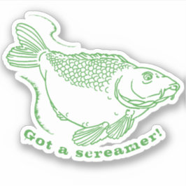 Got eines Screamer Funny Carp Fishing Zitats Aufkleber