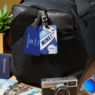 Got es! Die blaue Volleyballmannschaft des Mädchen Gepäckanhänger