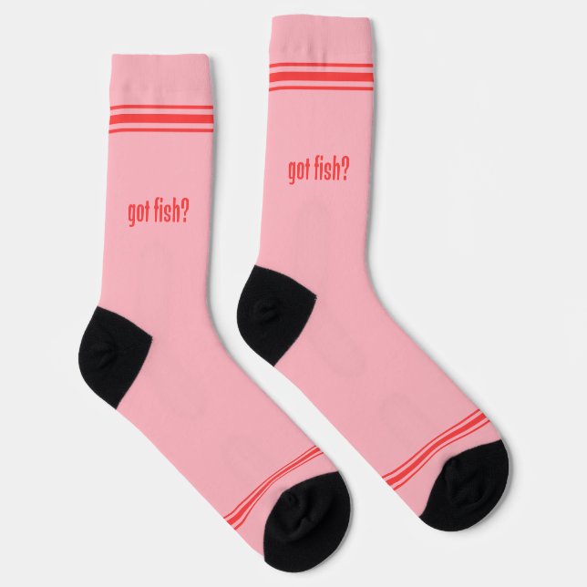 Got Fisch? Roter Brief Fisch in rosa Wasser? Socken (Rechts)